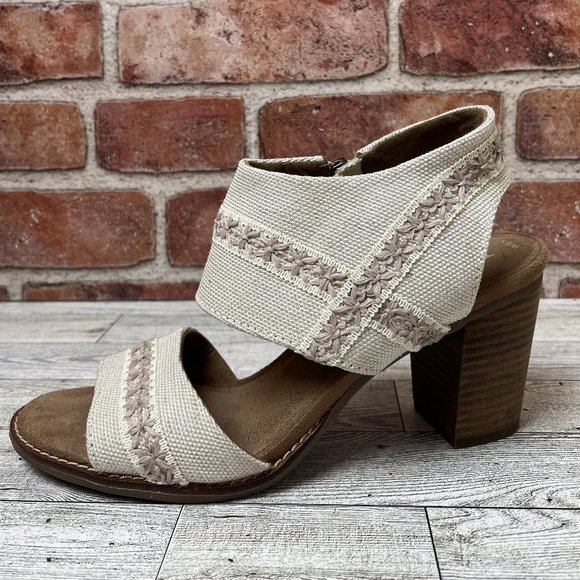 Custom Embellished Tan Canvas Heels - Picture 4 of 7